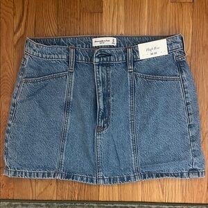 Abercrombie & Fitch Light Blue High-Rise Denim Skirt